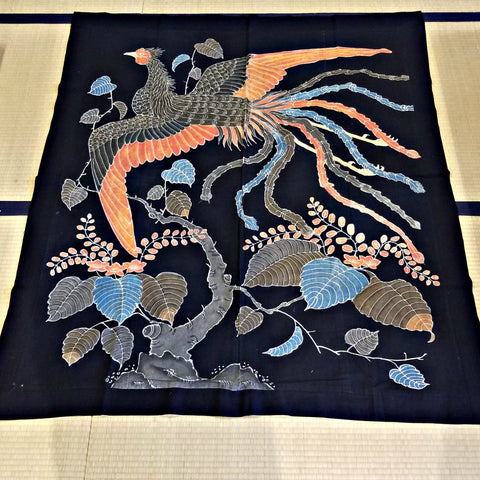 Meiji Era 1900s Japanese Antique Phoenix Tsutsugaki