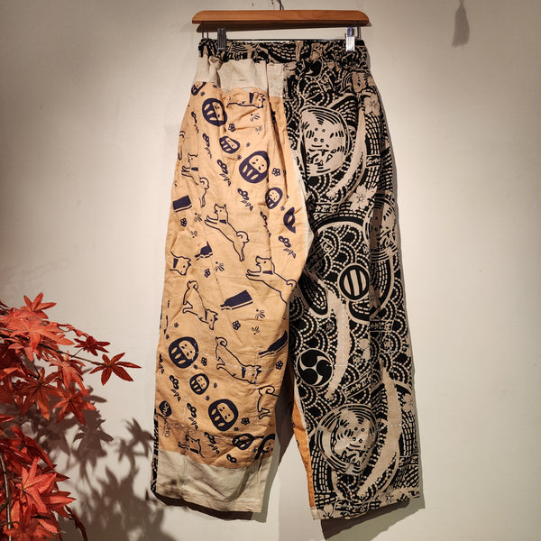 One Piece Chopper Kakishibu Persimmon Dyed Patchwork Pants