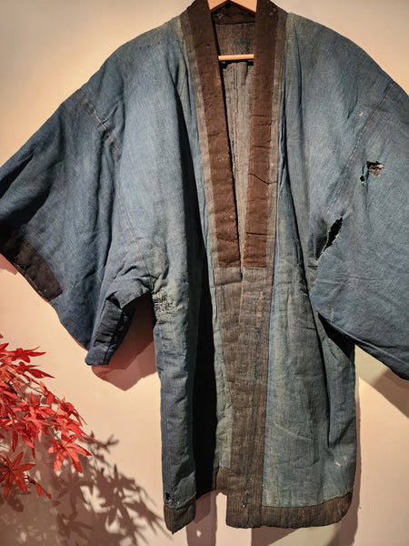 Vintage Indigo Boro Reversible Winter Padded Thick Peasant's Noragi