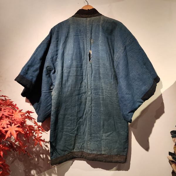 Vintage Indigo Boro Reversible Winter Padded Thick Peasant's Noragi