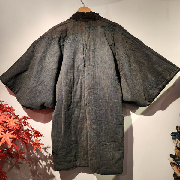 Vintage Indigo Boro Reversible Winter Padded Thick Peasant's Noragi