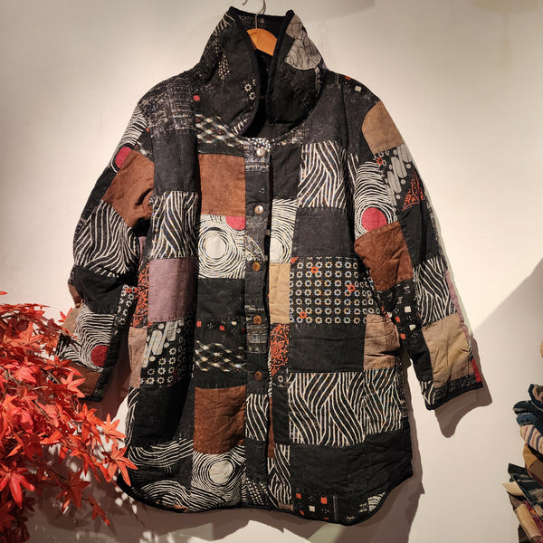 Patchwork Winter Jacket with pockets