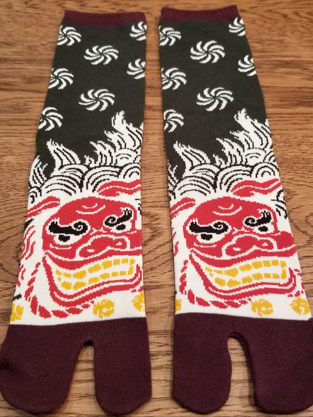 Lion pattern Tabi Socks( high ankle length)