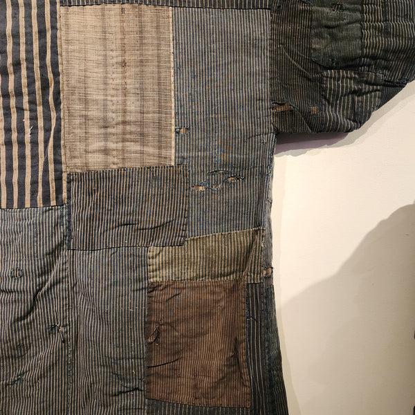 Vintage Japanese Indigo ikat Shibori Patchwork Noragi