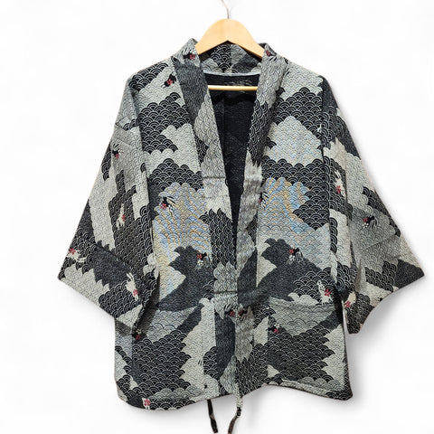 Black Bunny Waves Kimono