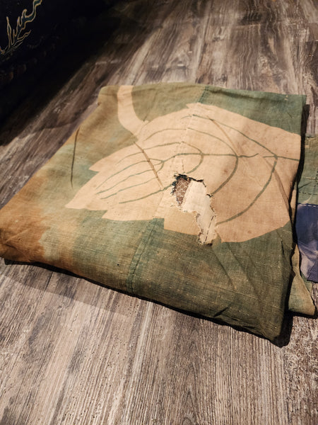Boro Faded Japanese Patchwork Kamon Tsutsugaki Furoshiki 160 x 170cm