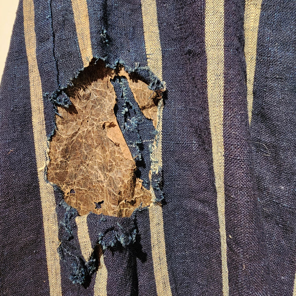 Vintage Indigo Boro Reversible Rain Cape with Padded Oil Paper inside