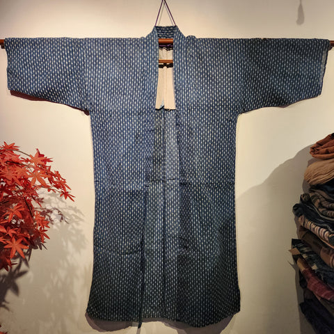 Vintage Japanese Indigo Hemp Linen Noragi