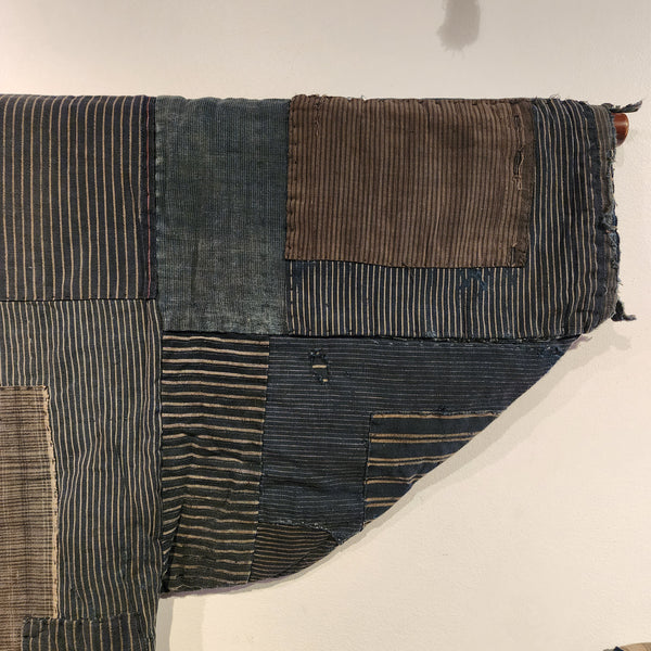 Vintage Japanese Indigo ikat Shibori Patchwork Noragi