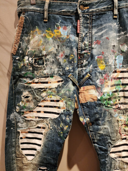 Vintage DSQUARED2 Boro Patchwork Jeans Size 46