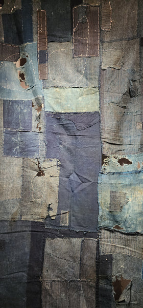 Vintage Boro Patchwork Japanese Indigo Sashiko Futon Cover 92 x 206cm