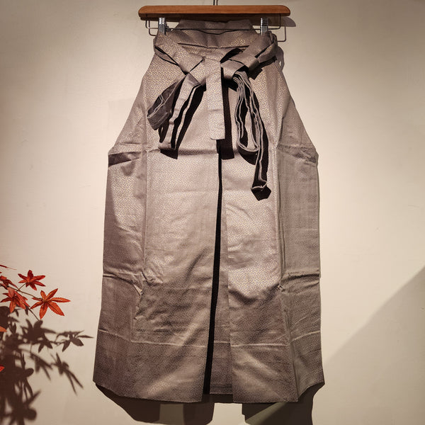 Vintage Grey Geometric Hakama Pants L79cm