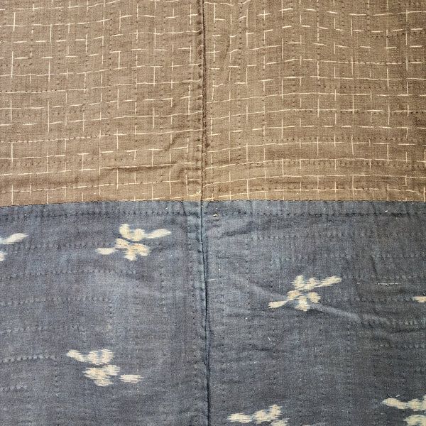 Vintage Japanese Indigo ikat Shibori Patchwork Noragi