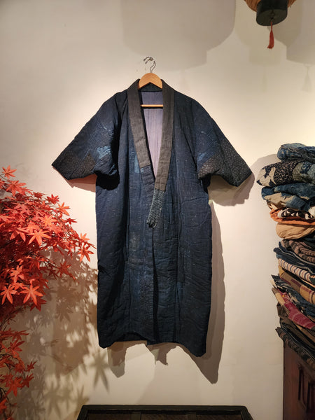 Vintage Japanese Indigo Winter Boro Thick Noragi