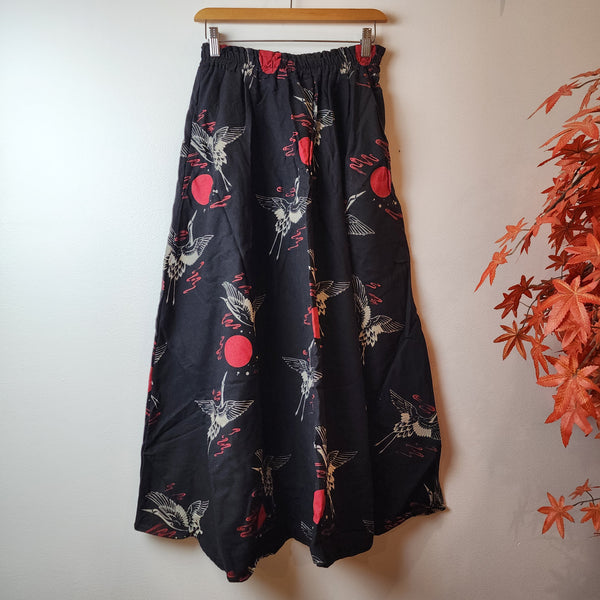 Black Crane & Sunset A-Line Skirts