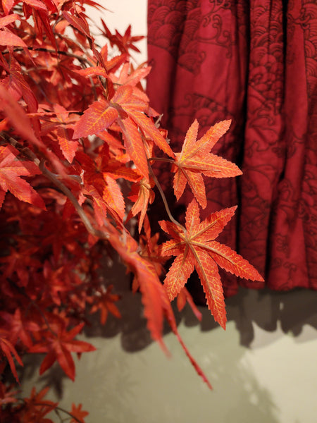 Red Mahogany Two Waves 8 Panel Long Skirt