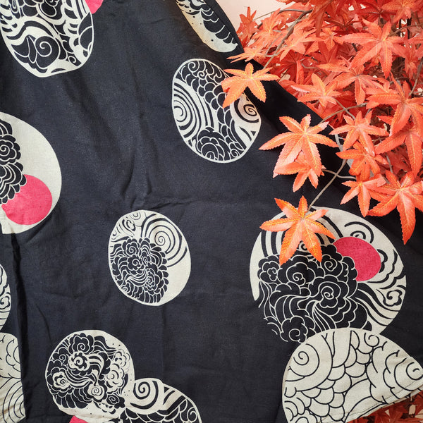 Black Wind & Sunset Motif A-Line Skirts