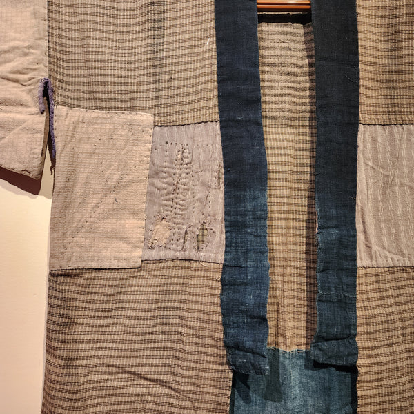 Vintage Japanese Indigo ikat Shibori Patchwork Noragi