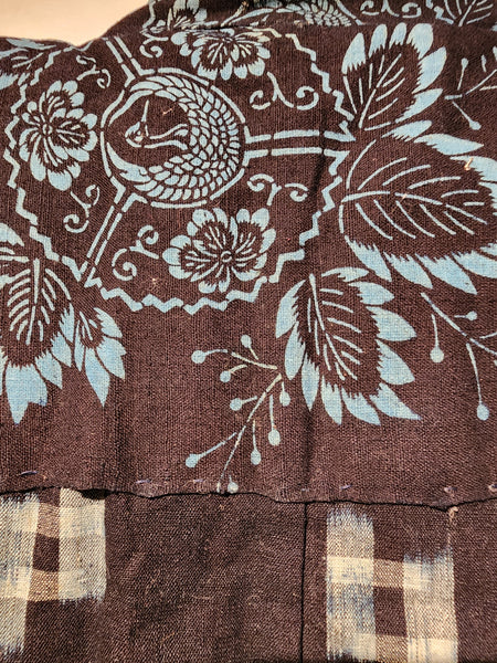 Vintage Winter Heavy Indigo Phoenix Ikat Kasuri Yogi Nightwear