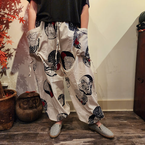 White Wind & Sunset Motify drawstring Elastic waist comfy pants