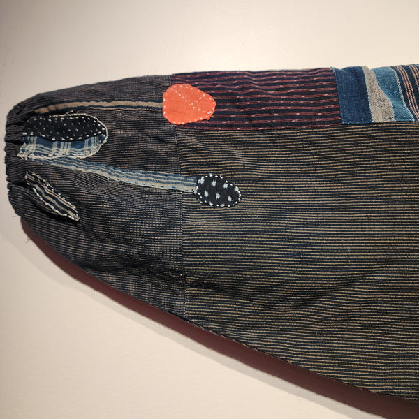 Vintage Japanese Indigo Sashiko Kasuri Patchwork Top