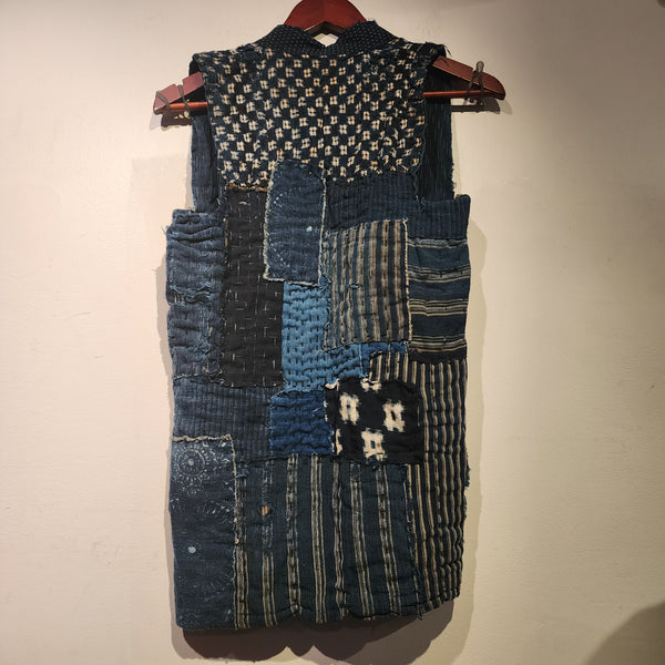 Vintage Japanese Indigo Boro Patchwork Sashiko Vest