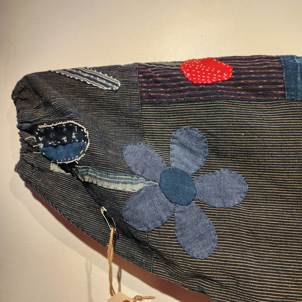 Vintage Japanese Indigo Sashiko Kasuri Patchwork Top