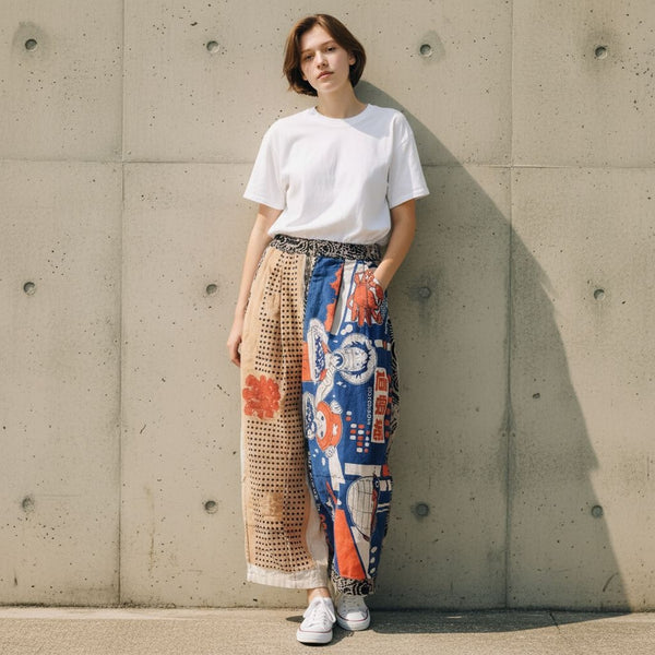 One Piece in Osaka Luffy & Chopper Patchwork Pants