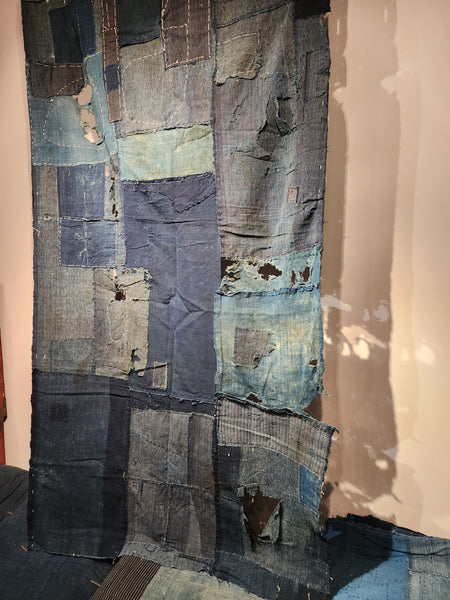 Vintage Boro Patchwork Japanese Indigo Sashiko Futon Cover 92 x 206cm