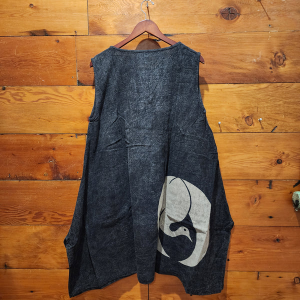 Black Stonewash Crane Kamon Tank Top dress