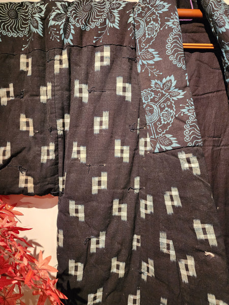 Vintage Winter Heavy Indigo Phoenix Ikat Kasuri Yogi Nightwear