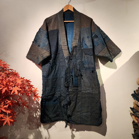 1930s Antique Indigo Boro Sashiko Tattered Patchwork Noragi Stray Clothes