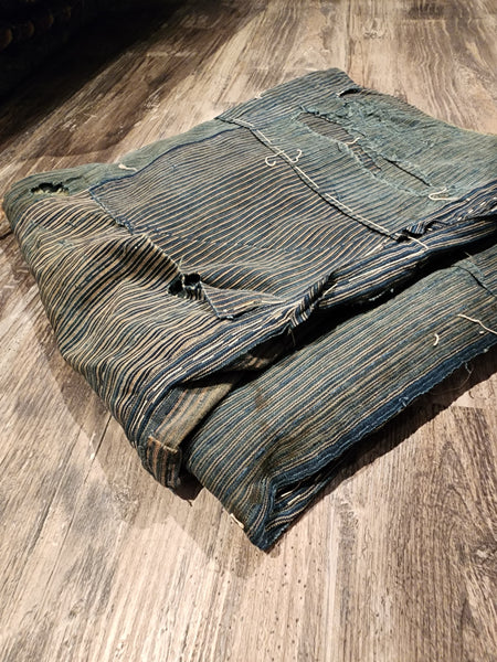 Antique Rustic Boro Japanese Indigo Sashiko Patchwork Futon Skin 155 x 125cm