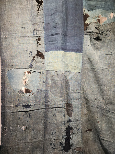 Vintage Boro Patchwork Japanese Indigo Sashiko Futon Cover 92 x 206cm
