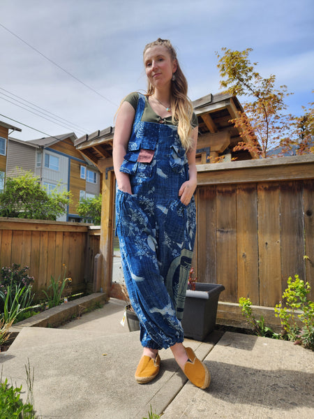 Blue Crane Patchwork Overall Jumpsuit