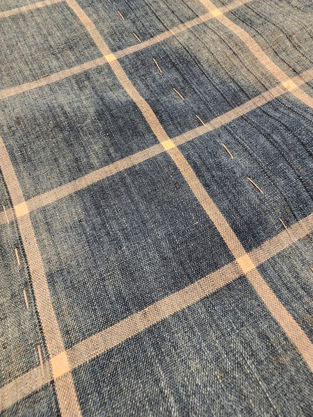 Vintage Faded Japanese Indigo Boro Zanshi Rug 160 x 180cm 1.6kg