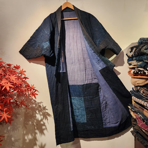Vintage Japanese Indigo Winter Boro Thick Noragi