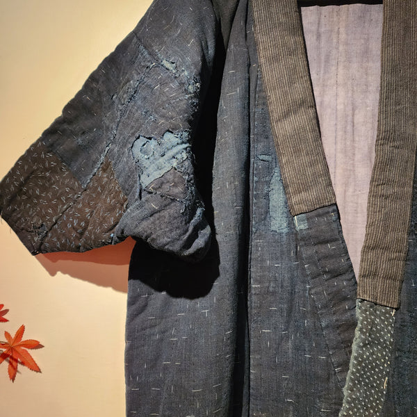Vintage Japanese Indigo Winter Boro Thick Noragi