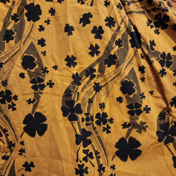 Mustard Yellow Cherry Blossom 8 Panel Long Skirt with pockets