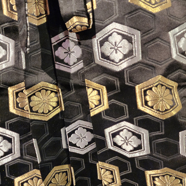 Vintage Black Golden Kamon Hakama Pants L95cm