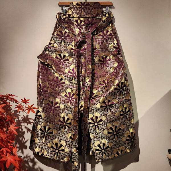 Vintage Purple Gold Hakama Pants L90cm