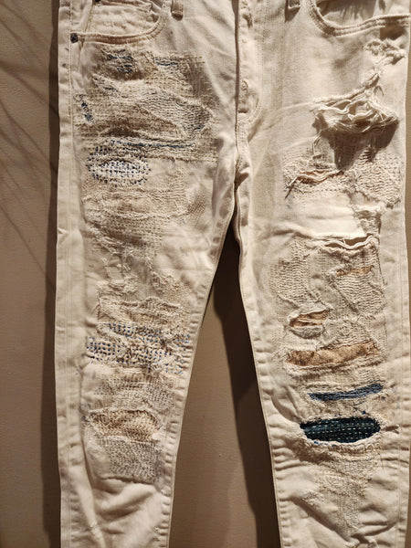 Vintage Denim & Supply Ralph Lauren Retro Distressed Boro Patchwork Jeans size 25"