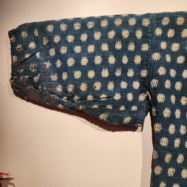 Vintage Japanese Indigo ikat Shibori Patchwork Noragi