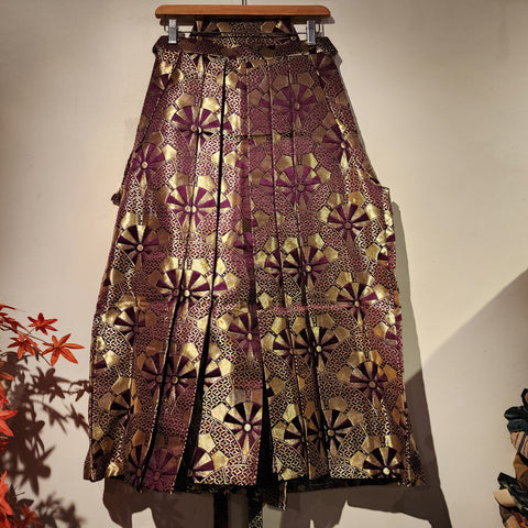 Vintage Purple Gold Hakama Pants L90cm