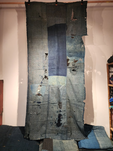 Vintage Boro Patchwork Japanese Indigo Sashiko Futon Cover 92 x 206cm