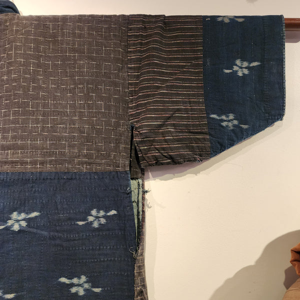 Vintage Japanese Indigo ikat Shibori Patchwork Noragi