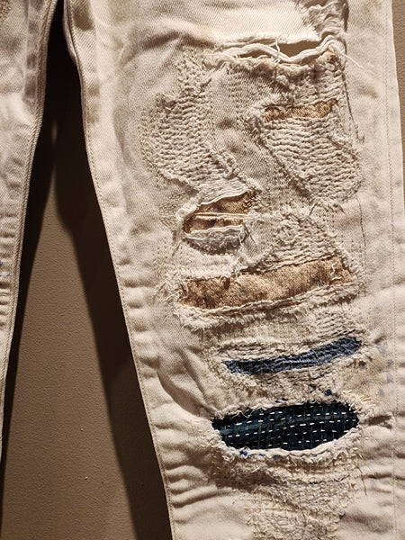 Vintage Denim & Supply Ralph Lauren Retro Distressed Boro Patchwork Jeans size 25"