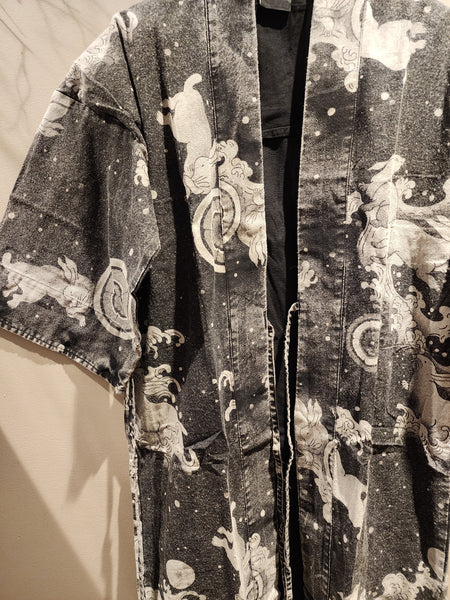 Stonewash Bunny Long Noragi Kimono