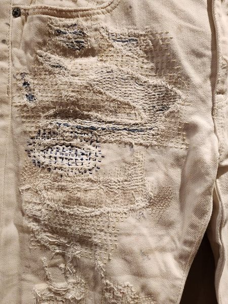 Vintage Denim & Supply Ralph Lauren Retro Distressed Boro Patchwork Jeans size 25"