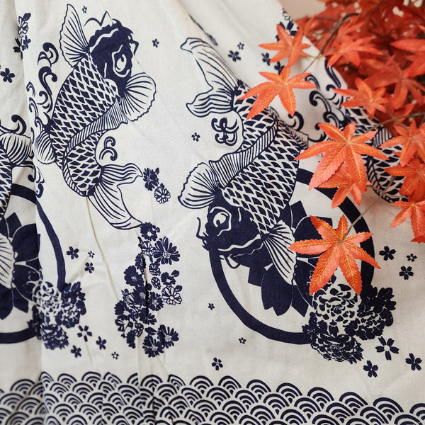 Natural White Cute Koi A-Line Skirts